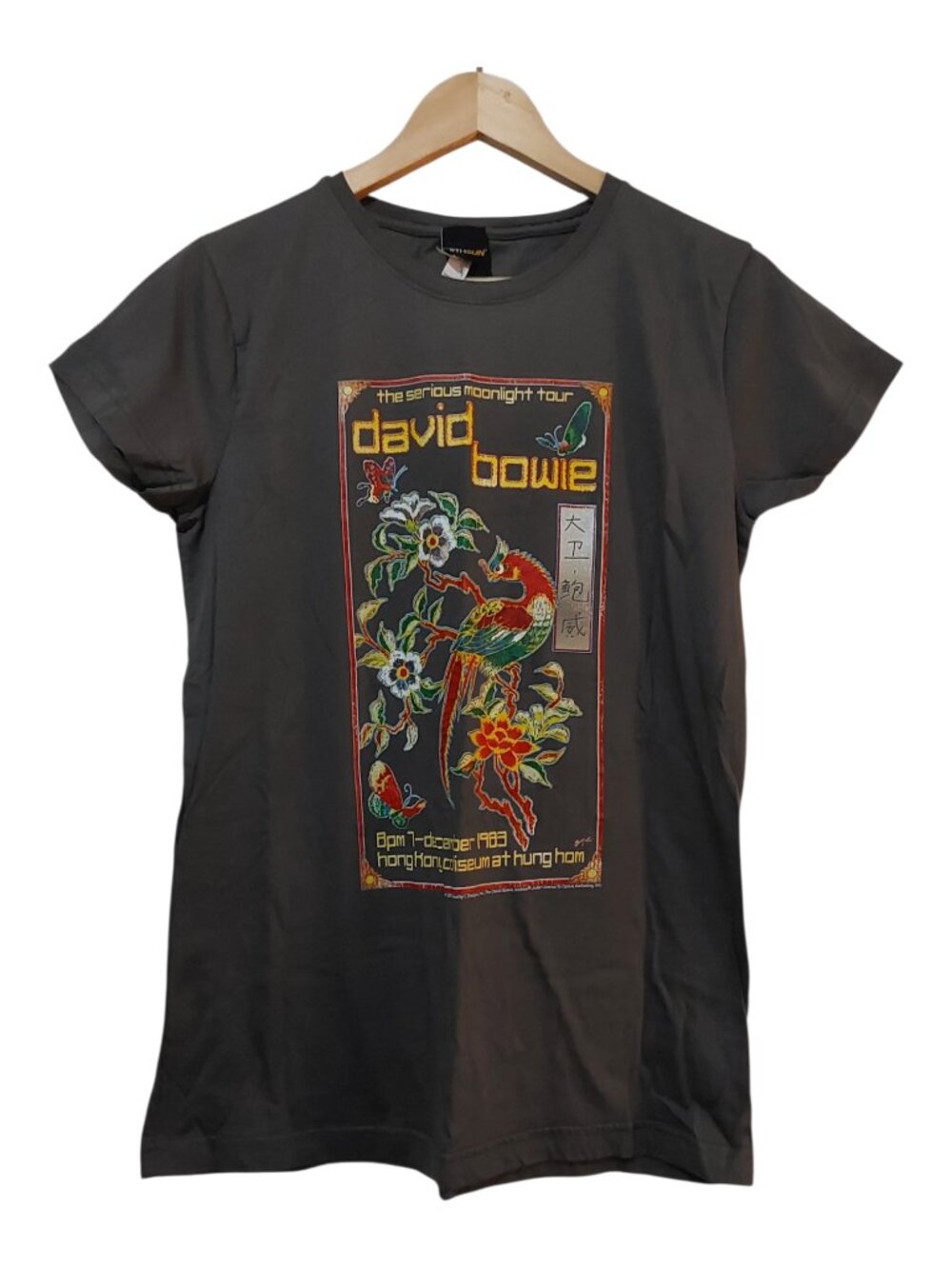 David Bowie EUC Serious Moonlight Tour 1983 Short Sleeve Crewneck Cotton Tee - M - Picture 2 of 5